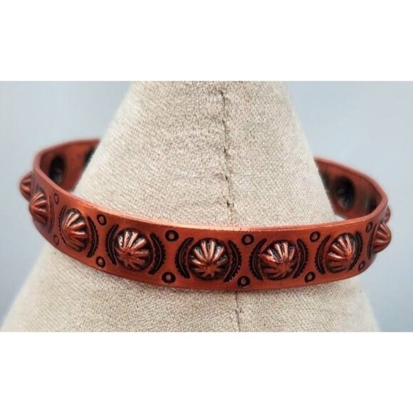 Vintage Copper Stamped Child's Bracelet WIth Design - Picture 1 of 5